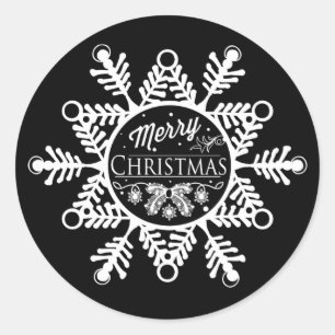 Flocon de neige de Noël Stickers Vacances Noir