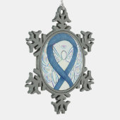 Flocon De Neige Denim Awareness Ribbon Angel Ornement (Gauche)