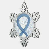 Flocon De Neige Denim Awareness Ribbon Angel Ornement (Vue impression)