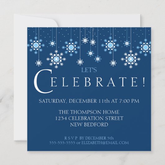 Flocon de neige des Fêtes de Noël Invitation à la (Devant)