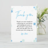 Flocon de neige d'hiver Carte de remerciements d'a (Debout devant)