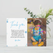 Flocon de neige d'hiver Carte de remerciements pho (Debout devant)