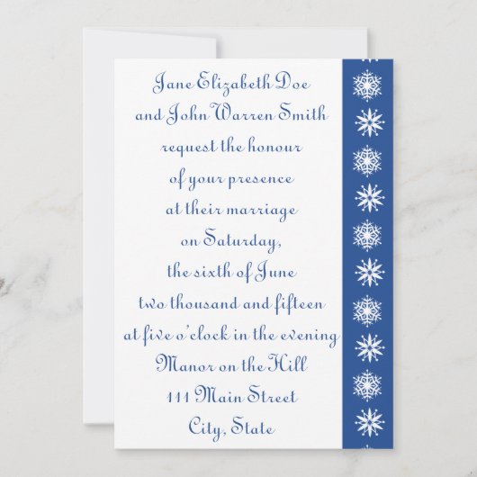 Flocon de neige d'hiver en Faire-part de mariage b (Devant)