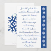 Flocon de neige d'hiver en Faire-part de mariage b (Devant / Derrière)