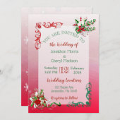 Flocon de neige d'hiver Noël Mariages Invitations (Devant / Derrière)