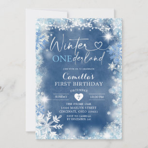 Flocon de neige d'hiver Onederland Invitation d'an
