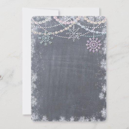 Flocon de neige d'hiver première invitation annive (Dos)