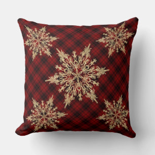 Flocon de neige doré Plaid Coussin Noël