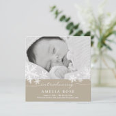 Flocon de neige doux | Faire-part bébé (Debout devant)