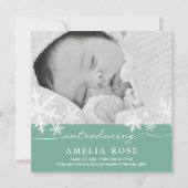 Flocon de neige doux | Faire-part bébé (Devant)