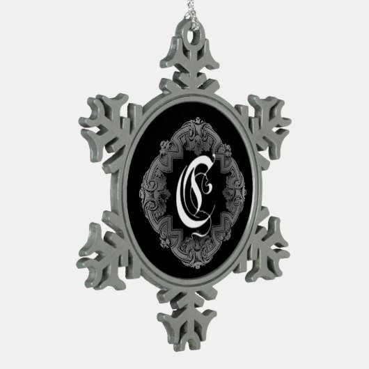 Flocon De Neige Élégant Goth Initial C Snowflake Ornement (Gauche)