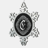 Flocon De Neige Élégant Goth Initial C Snowflake Ornement (Vue impression)