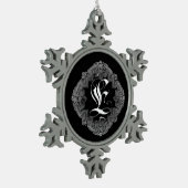 Flocon De Neige Élégant Goth Initial E Snowflake Ornement (Gauche)