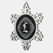 Flocon De Neige Élégant Goth Initial L Snowflake Ornement (Vue impression)