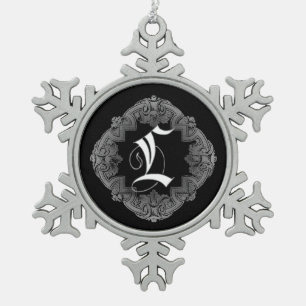 Flocon De Neige Élégant Goth Initial L Snowflake Ornement