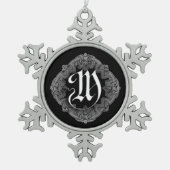 Flocon De Neige Élégant Goth Initial M Snowflake Ornement (Devant)