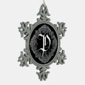 Flocon De Neige Élégant Goth Initial P Snowflake Ornement (Gauche)
