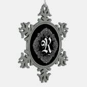 Flocon De Neige Élégant Goth Initial R Snowflake Ornement (Gauche)