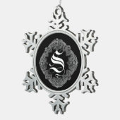 Flocon De Neige Élégant Goth Initial S Snowflake Ornement (Vue impression)