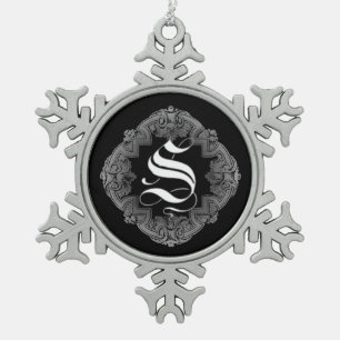 Flocon De Neige Élégant Goth Initial S Snowflake Ornement