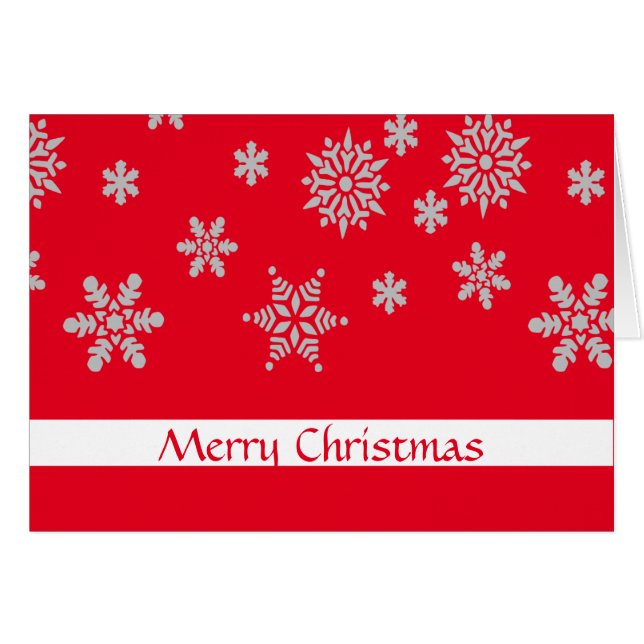 Flocon de neige en cristal rouge Badge blanc Joyeu (Devant horizontal)