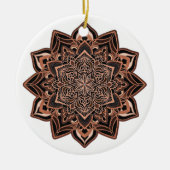 Flocon de neige en cuivre sur ornement en céramiqu (Devant)