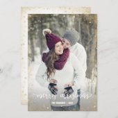 Flocon de neige en or blanc Photo Joyeuses cartes  (Devant / Derrière)