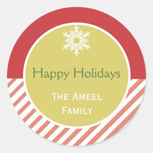 Flocon de neige et bande | Stickers Vacances rouge (Devant)