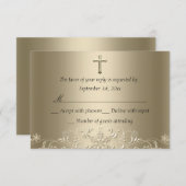 Flocon de neige et Baptême d'or croisé RSVP (Devant / Derrière)