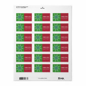 Flocon de neige - étiquette de adresse (Feuille entière)