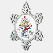 Flocon De Neige Expectant Couple 2 Chats Dog Snowflake Ornement (Vue impression)