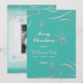 Flocon de neige givré Noël Photo Cartes de voeux (Devant / Derrière)