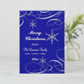 Flocon de neige givré Noël Photo Cartes de voeux (Debout devant)