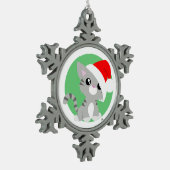 Flocon De Neige Gray Christmas Kitty Ornement (Gauche)