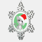 Flocon De Neige Gray Christmas Kitty Ornement (Vue impression)
