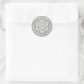 Flocon de neige gris et blanc - Étiquette de renvo (Sac)