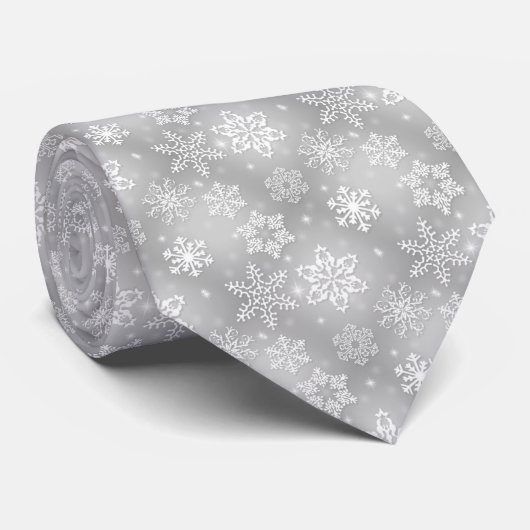 Flocon de neige gris motif cravate de vacances (Roulé)