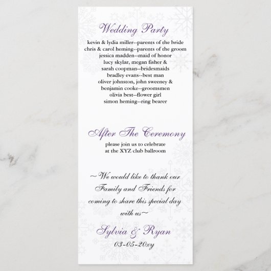 flocon de neige gris pourpre mod hiver Programme d (Dos)