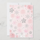 Flocon de neige hiver 1er anniversaire Invitations (Dos)