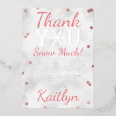 Flocon de neige Hiver 1er anniversaire Merci carte (Recto)