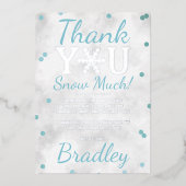 Flocon de neige Hiver 1er anniversaire Merci carte (Recto)