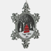 Flocon De Neige Hiver Bunny Hoppy Vacances Snowflake Ornement (Gauche)