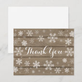 Flocon de neige - Hiver Carte de remerciements en  (Devant / Derrière)