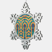 Flocon De Neige Icônes D'OR MOSAIC Pewers Snowflake Ornement (Vue impression)