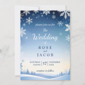 Flocon de neige Invitation de mariage hivernal (Devant)