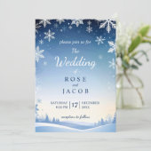 Flocon de neige Invitation de mariage hivernal (Debout devant)