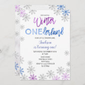 Flocon de neige Invitation d'hiver Onederland (Devant / Derrière)
