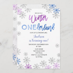 Flocon de neige Invitation d'hiver Onederland