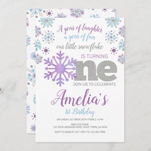 Flocon de neige, Invitation ONEderland (Devant / Derrière)