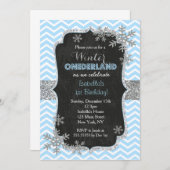 Flocon de neige Invitations de fête d'anniversaire (Devant / Derrière)